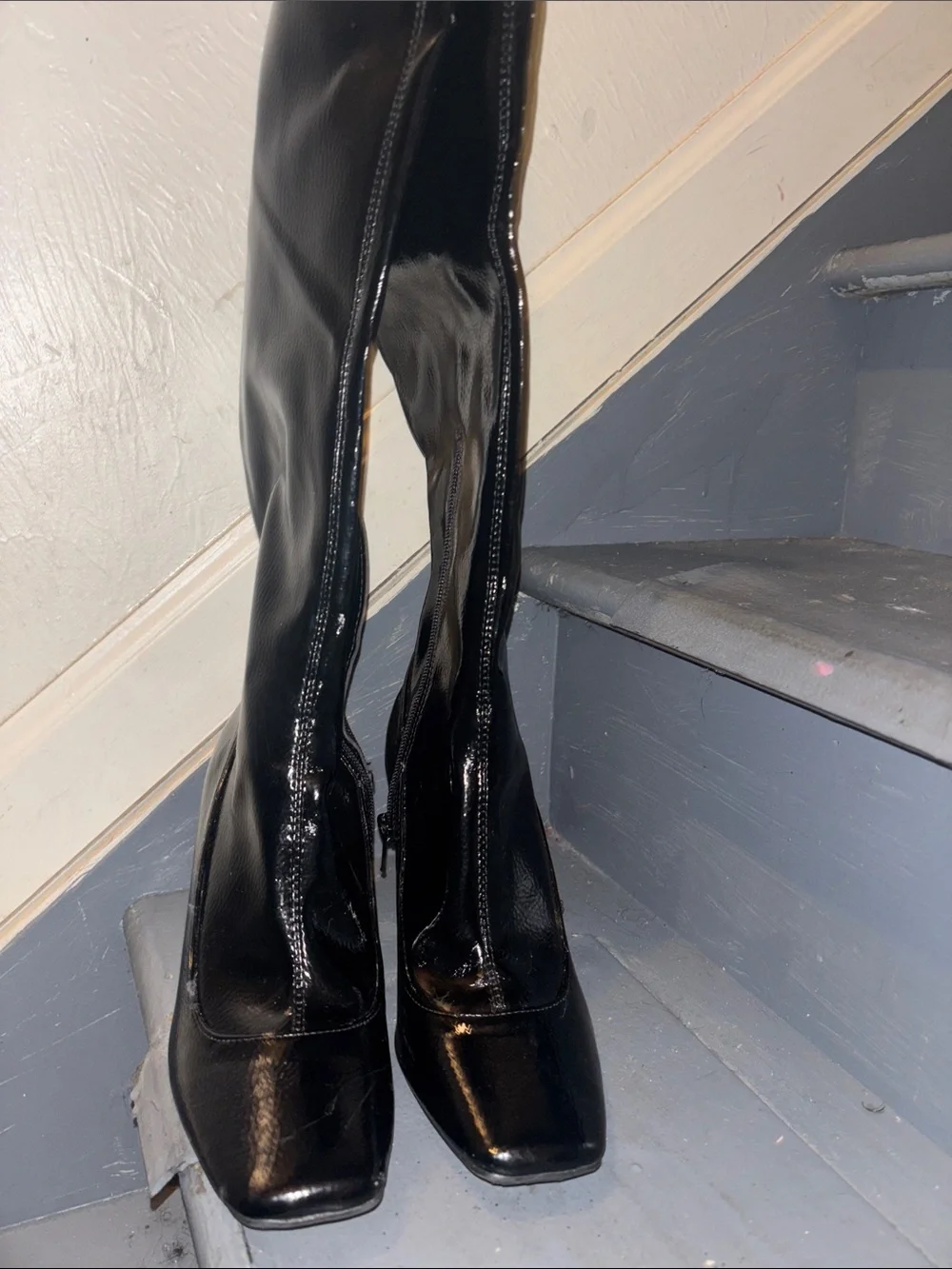 INC International Concepts Black Patent Over-The-Knee Boots